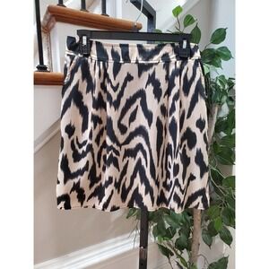 Moonlight Women's Black & Beige Polyester Mid Rise Comfort Waist Skirt Size L